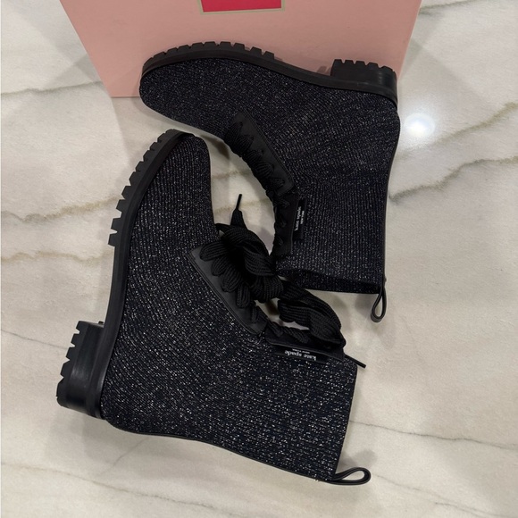 Kate Spade Merigue Boots Size 7 Black Metallic - Picture 8 of 14
